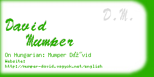 david mumper business card